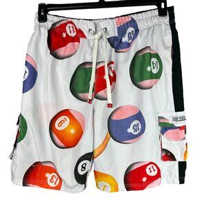 Surf Mentality Swim Shorts Men's XL 7  Billiard Pool Ball Design Polyester